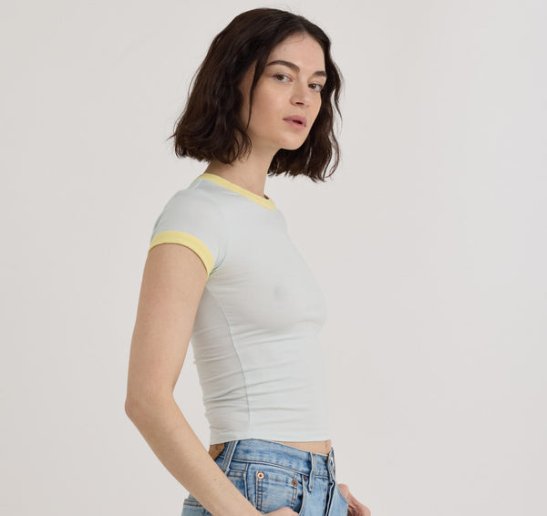 Organic Basics Core Play Baby Ringer Tee Dewdrop