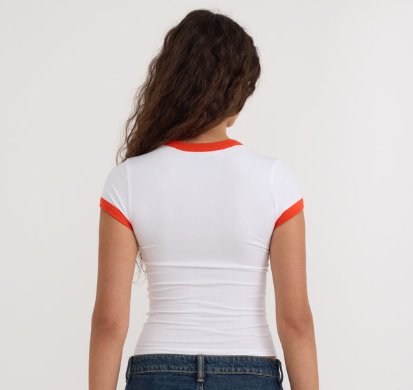 Organic Basics Core Play Baby Ringer Tee White