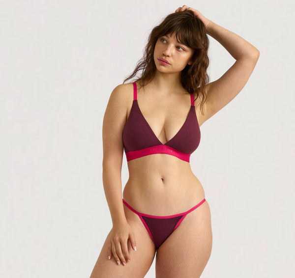 organic basics Core Play Triangle Bralette Fig