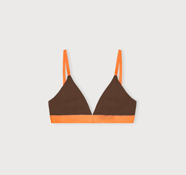 organic basics Core Play Triangle Bralette Walnut
