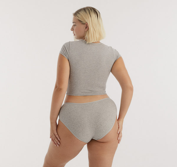 Organic Basics Core Rib Briefs 3-Pack Grey Melange