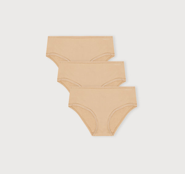 organic basics Core Rib Briefs 3-Pack Hazelnut