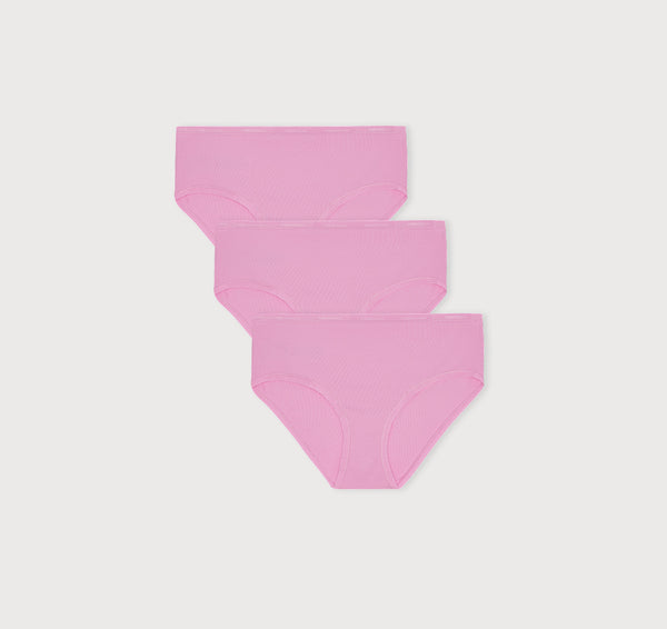 organic basics Core Rib Briefs 3-Pack Petal Pink