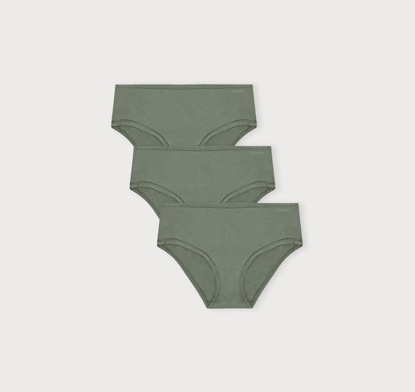 organic basics Core Rib Briefs 3-Pack Seaweed