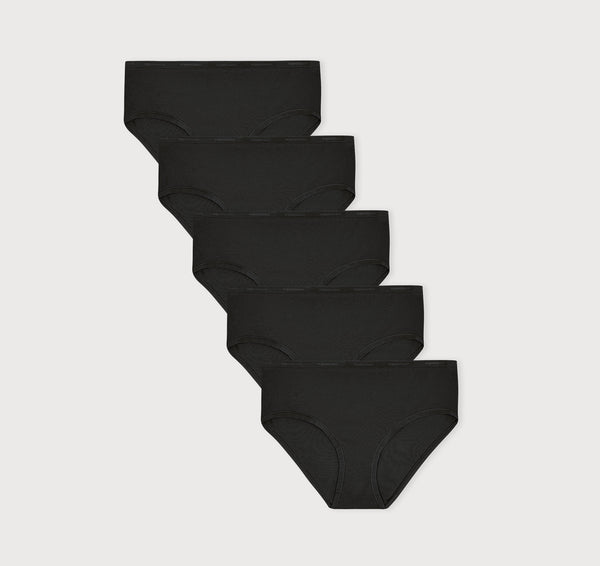 organic basics Core Rib Briefs 5-pack Black