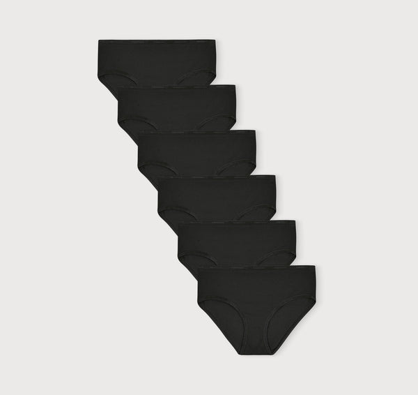 organic basics Core Rib Briefs 6-Pack Black