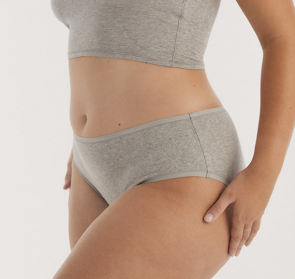 Organic Basics Core Rib Briefs 6-Pack Grey Melange