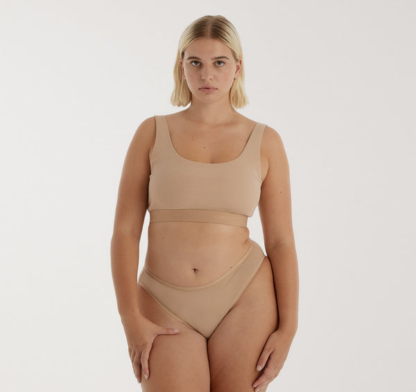 Organic Basics Core Rib Briefs 6-Pack Hazelnut