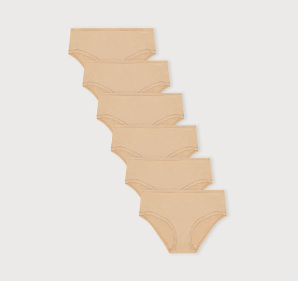 organic basics Core Rib Briefs 6-Pack Hazelnut