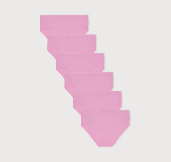 organic basics Core Rib Briefs 6-Pack Petal Pink