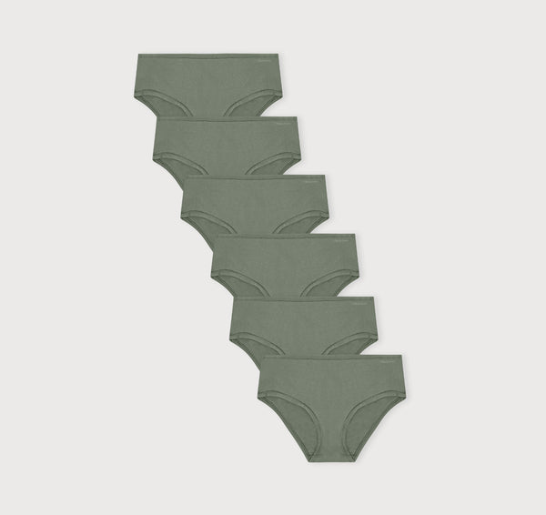 organic basics Core Rib Briefs 6-Pack Seaweed