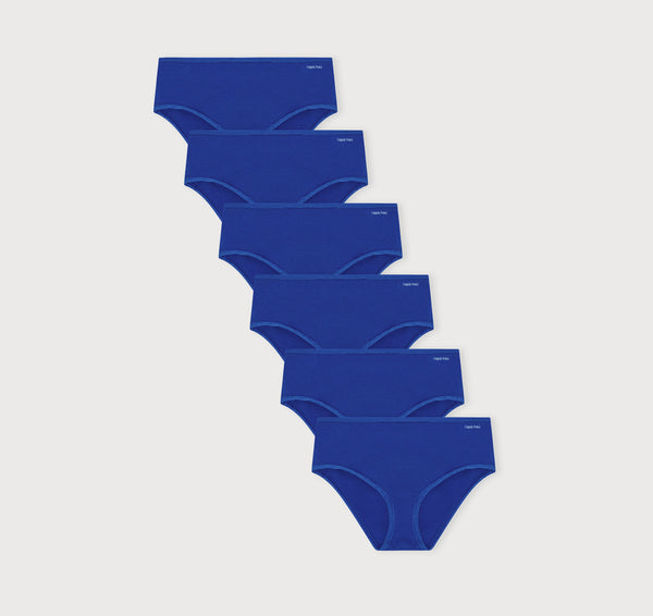 organic basics Core Rib Briefs 6-Pack Vibrant Blue