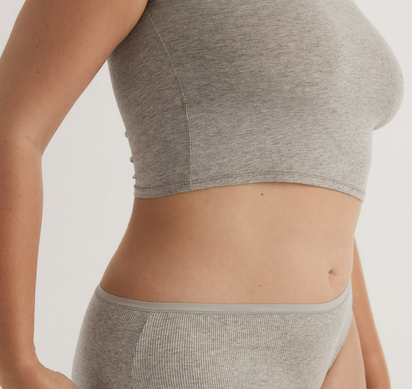 Organic Basics Core Rib Briefs Grey Melange