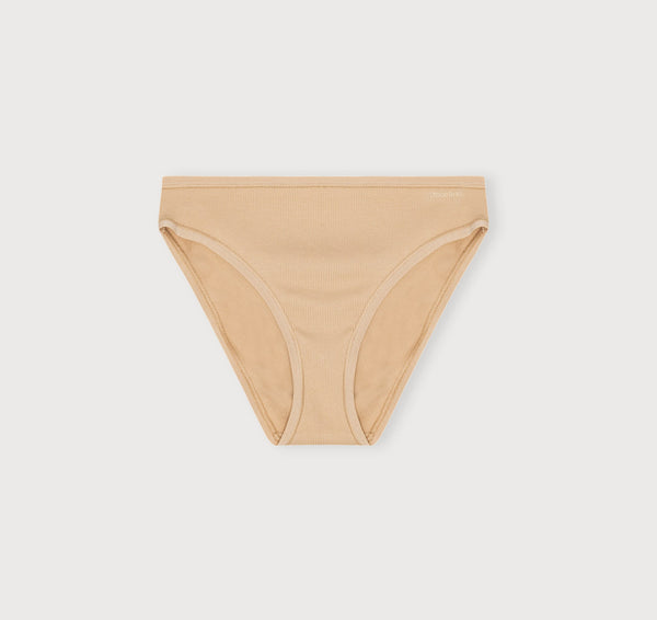 organic basics Core Rib High-Leg Briefs Hazelnut
