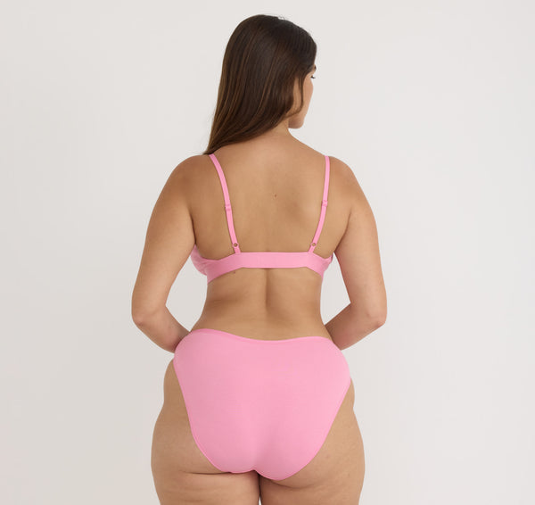 Organic Basics Core Rib High-Leg Briefs Tulip Pink