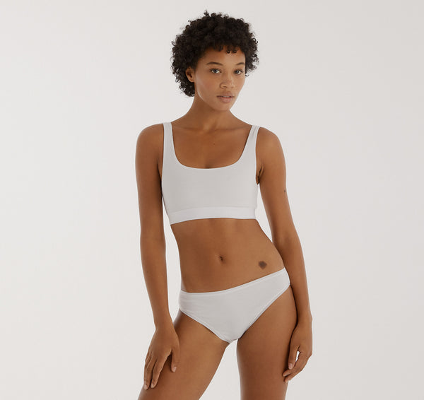 organic basics Core Rib High-Leg Briefs White