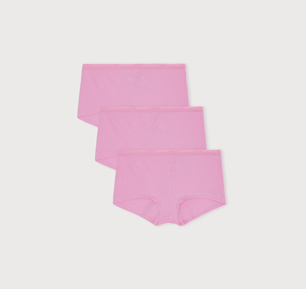 organic basics Core Rib Shorty 3-Pack Petal Pink