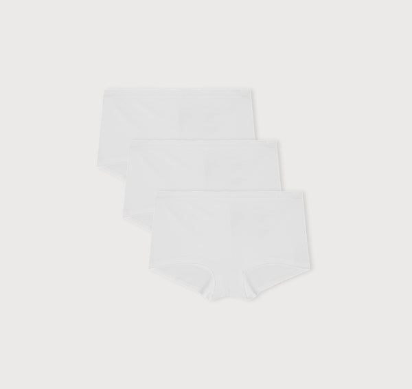 organic basics Core Rib Shorty 3-Pack White