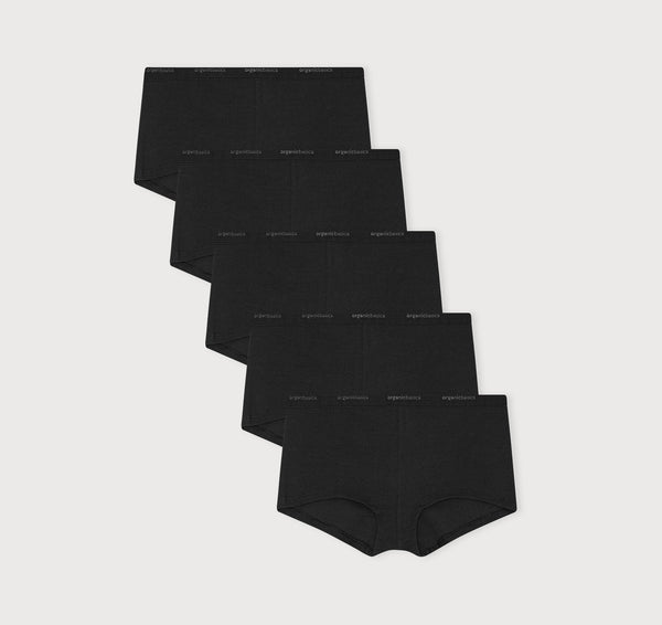 organic basics Core Rib Shorty 5-pack Black