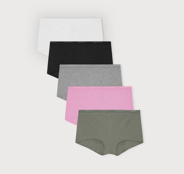 organic basics Core Rib Shorty 5-pack White