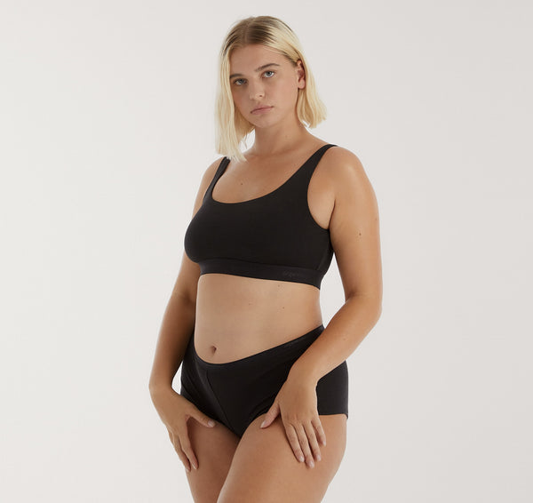 Organic Basics Core Rib Shorty 6-Pack Black