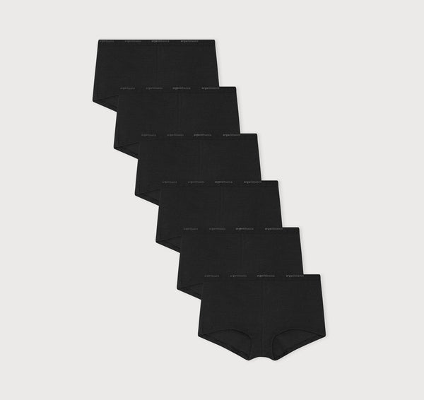 organic basics Core Rib Shorty 6-Pack Black