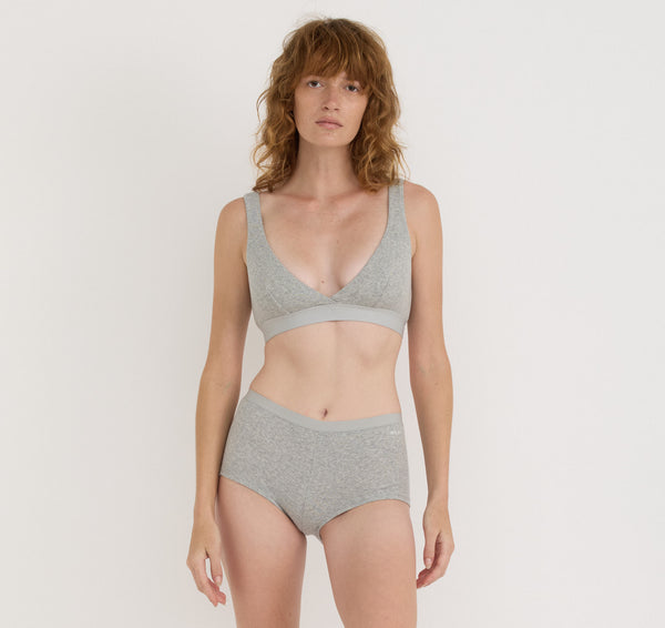 Organic Basics Core Rib Shorty 6-Pack Grey Melange