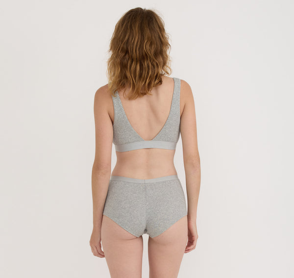 Organic Basics Core Rib Shorty 6-Pack Grey Melange