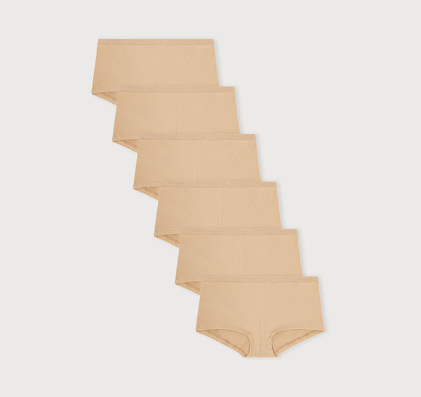 organic basics Core Rib Shorty 6-Pack Hazelnut