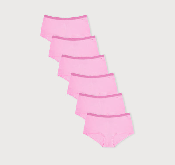 organic basics Core Rib Shorty 6-Pack Petal Pink