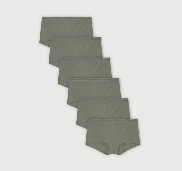 organic basics Core Rib Shorty 6-Pack Seaweed