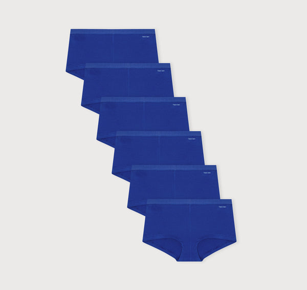 organic basics Core Rib Shorty 6-Pack Vibrant Blue