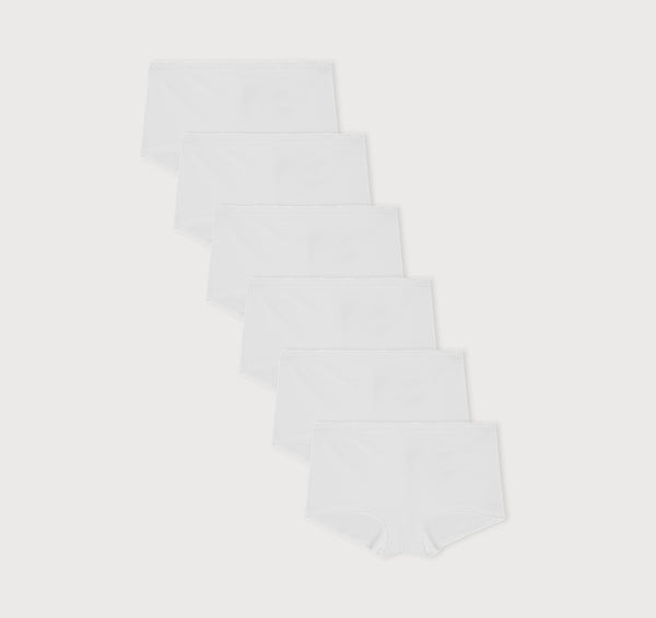 organic basics Core Rib Shorty 6-Pack White