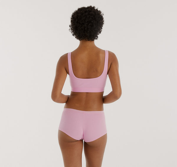 Organic Basics Core Rib Shorty Petal Pink