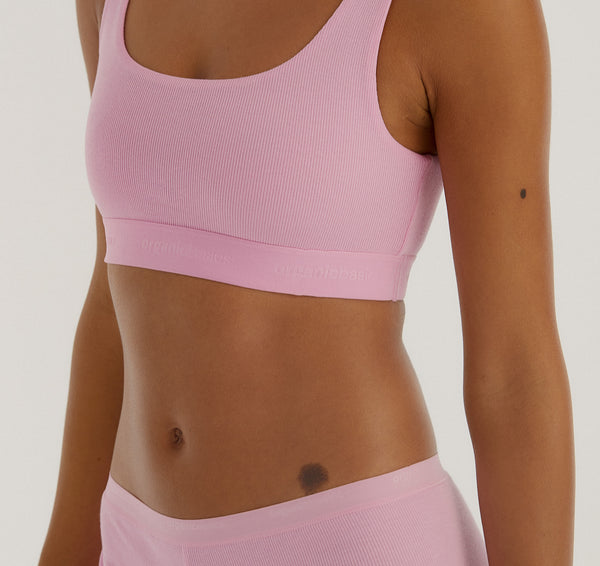 Organic Basics Core Rib Shorty Petal Pink