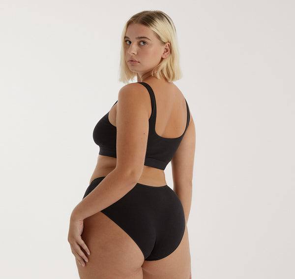 Organic Basics Core Rib Tank Bralette 2-Pack Black