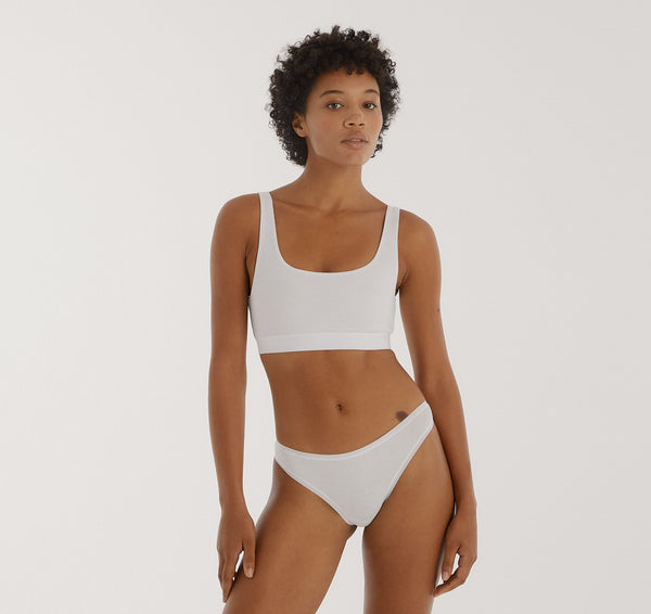 Organic Basics Core Rib Tank Bralette 2-Pack White