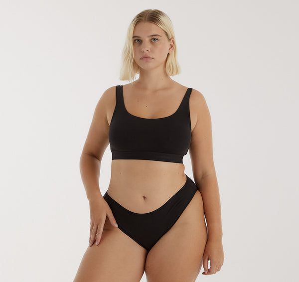 Organic Basics Core Rib Tank Bralette Black