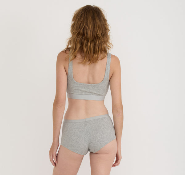 Organic Basics Core Rib Tank Bralette Grey Melange
