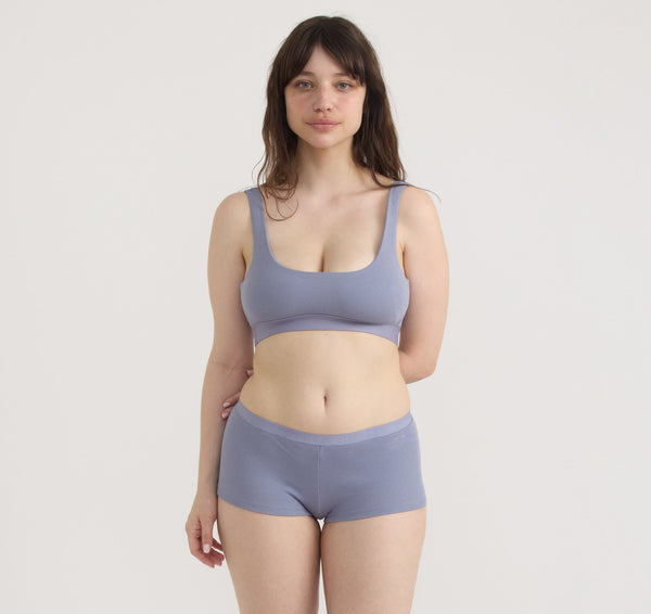 Organic Basics Core Rib Tank Bralette SIlver Mist