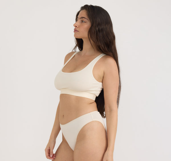 Organic Basics Core Rib Tank Bralette Soft Vanilla