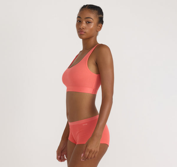 Organic Basics Core Rib Tank Bralette Sunset