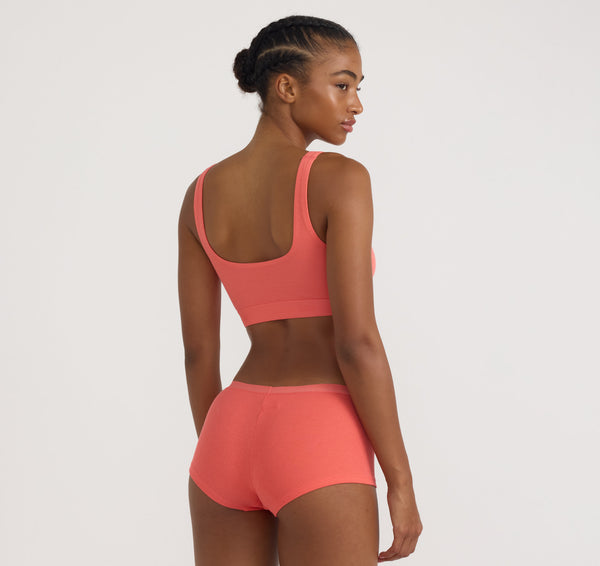 Organic Basics Core Rib Tank Bralette Sunset