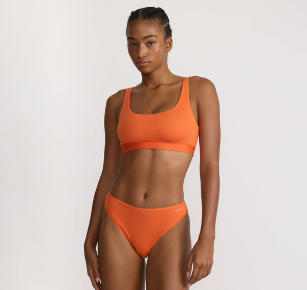 organic basics Core Rib Tank Bralette Tangerine