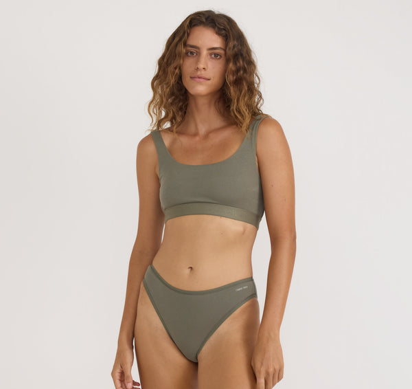 organic basics Core Rib Tank Bralette Thyme