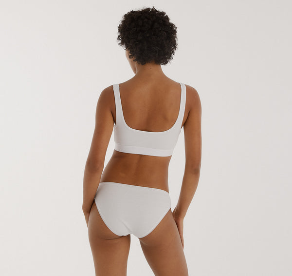 Organic Basics Core Rib Tank Bralette White