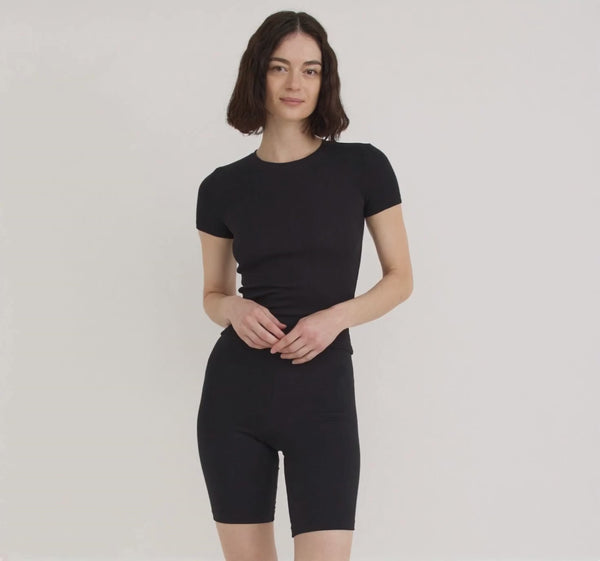 Organic Basics Core Rib Tee Black