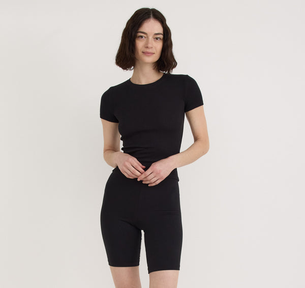 organic basics Core Rib Tee Black