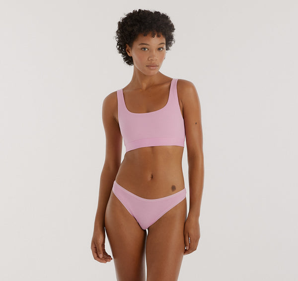 Organic Basics Core Rib Thong Petal Pink