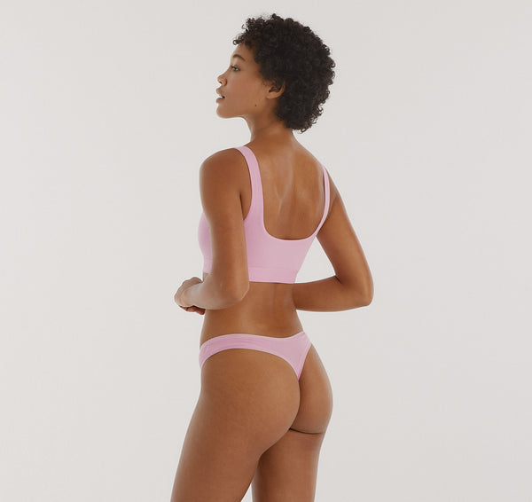 Organic Basics Core Rib Thong Petal Pink